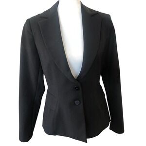 White House Black Market Signature Black Fitted Classic Blazer Jacket Sz 6, $195